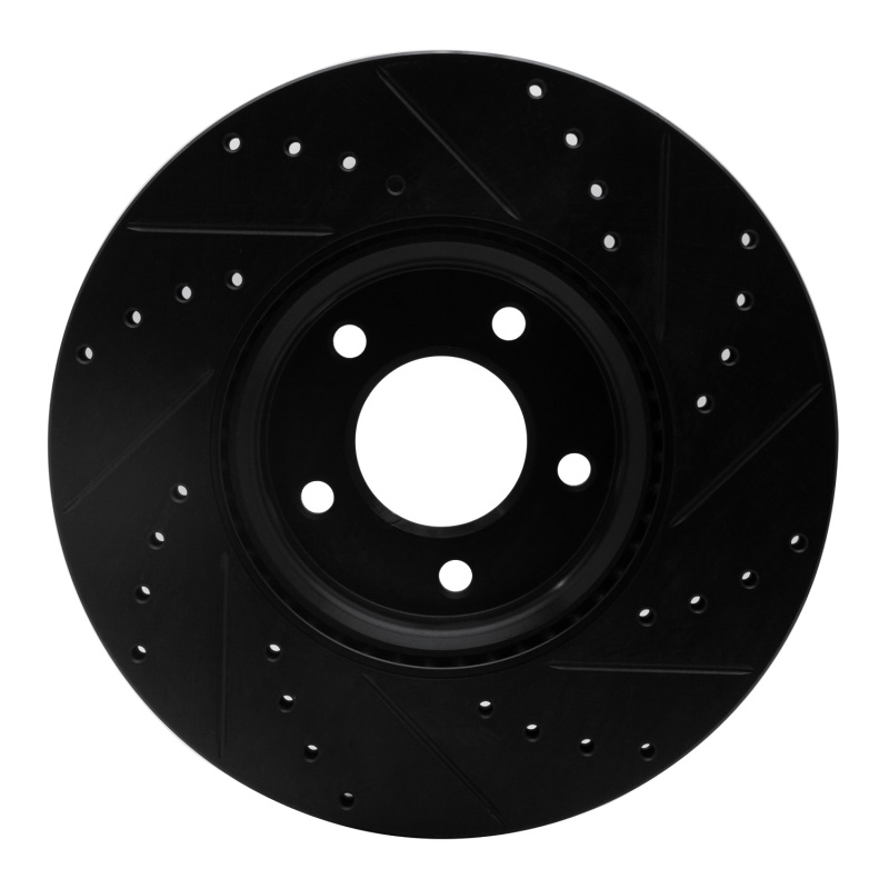 Mazda 3 Brake Rotor (1) - Front Left - R1 Concepts - Drilled & Slotted - Black - `07-`13